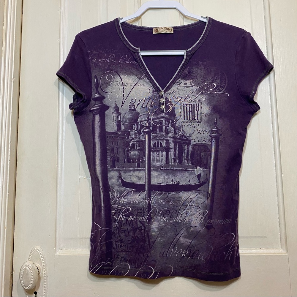 BLUE CANYON | Blue Canyon Clothing Purple Venice Italy Graphic T-shirt